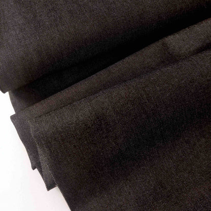 Baumwolljeans in schwarz mit Lycra, 150 cm breit – elastischer, ungewaschener Jeansstoff aus Baumwolle