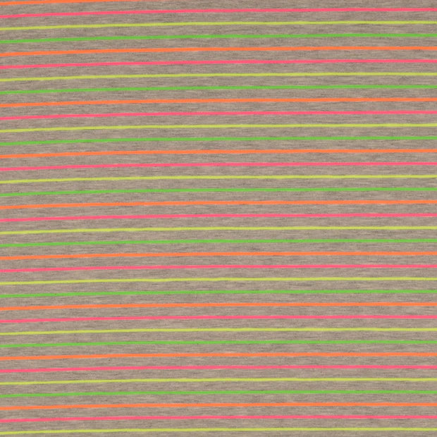 Jerseystoff grau mit Neonstreifen – garngefärbt, 2 mm Streifen, 7 mm Abstand