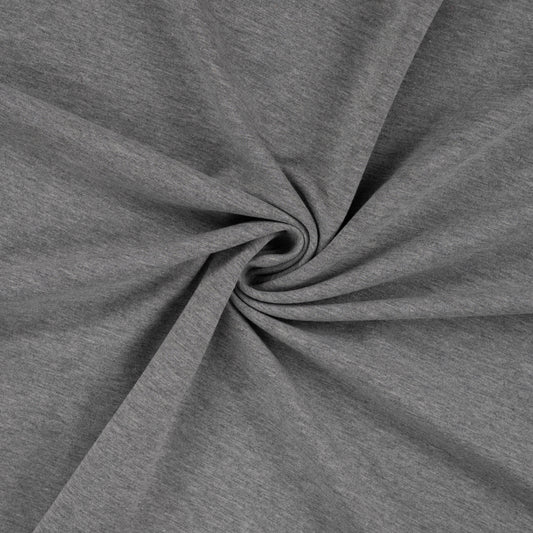 French Terry Stoff in Melange-Optik, leichter Sweatstoff mit Schlingenrückseite. Weich, elastisch und ideal für Shirts, Hoodies, Hosen und Kinderkleidung.