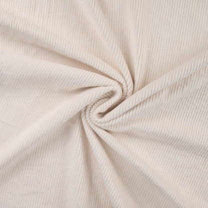 Cordstoff „6 Wales“, Baumwolle mit 5% Spandex, 345 g/m² – Farbe ecru – robust, elastisch und perfekt für Kleidung & Accessoires.