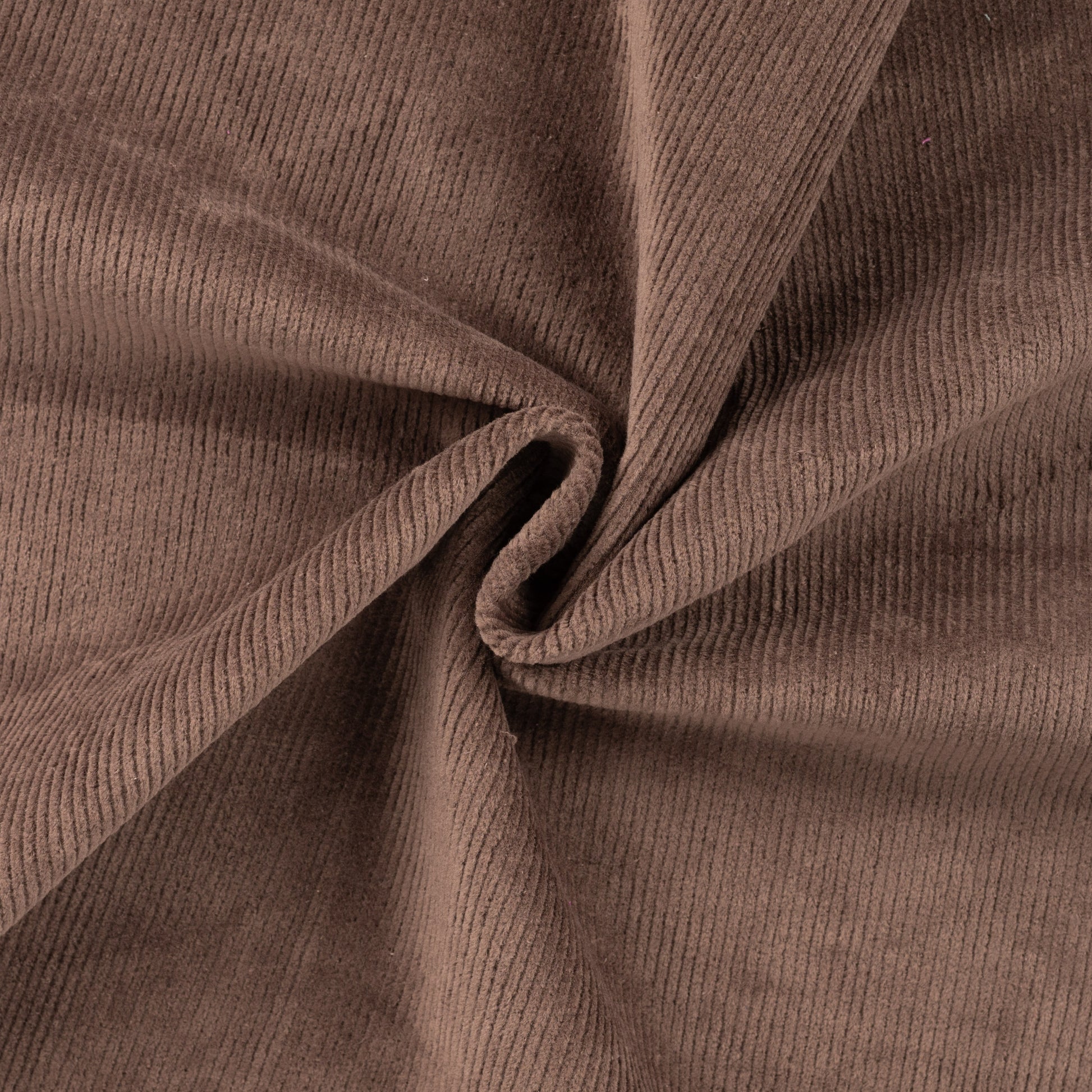 Gewaschener Breitcord Stoff, Baumwolle mit 3% Spandex, 320 g/m² – Farbe taupe – elastisch, weich und robust für Kleidung und Accessoires.