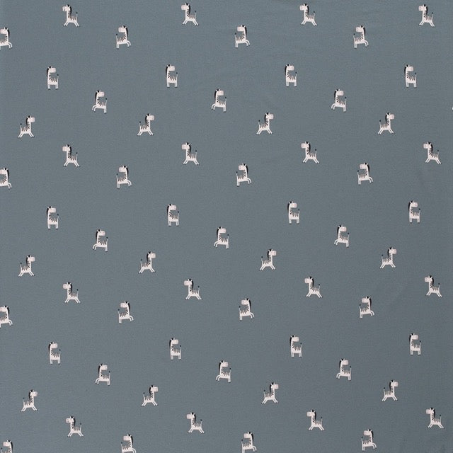 Kinderjersey Zebra Motiv auf blauem Hintergrund