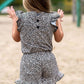Jersey mit feinem Leopardenmuster in Beige und Schwarz.