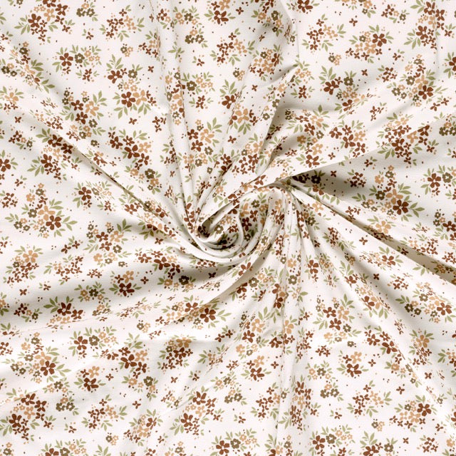 Jersey Stoff mit Blumen in Naturtönen