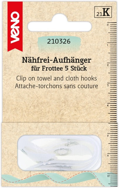 Veno Aufhänger Frottee nähfrei 5 Stück