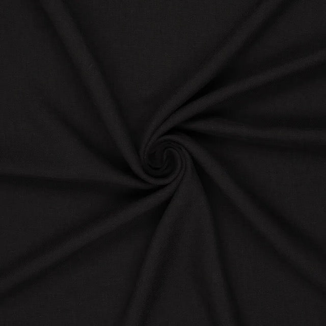 Leinen Twill Stoff in Uni schwarz mit diagonaler Struktur