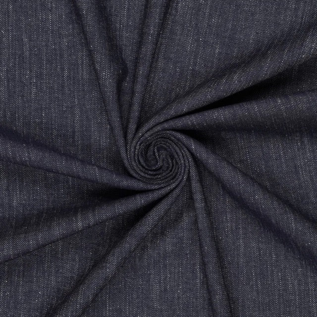 Stretch Denim Leinen Stoff in Blau mit weichem Fall