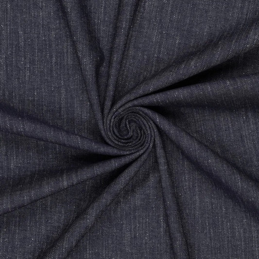 Stretch Denim Leinen Stoff in Blau mit weichem Fall