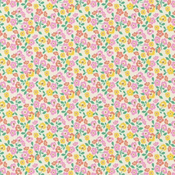 Beschichtete Baumwolle mit buntem Blumenmuster