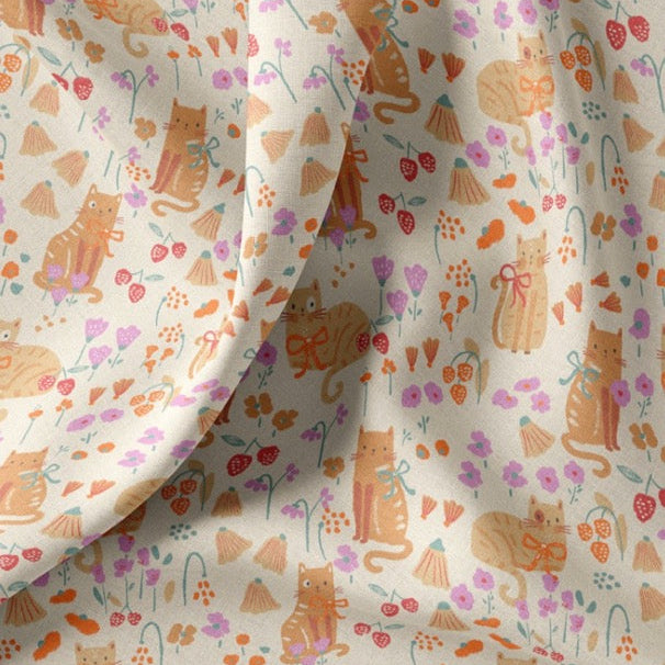 Baumwollstoff mit Katzen