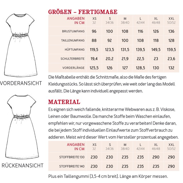 FRAU ENNA Kleid mit Taillengummi | Papierschnitt