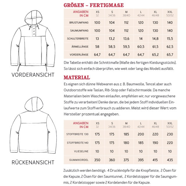 FRAU VANJA Windbreaker mit Kapuze | Papierschnitt