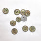 2-Loch-Knopf 15 mm mit bunten Glitzerpartikeln