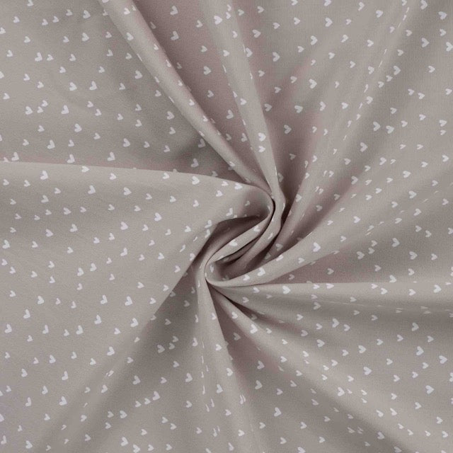 Feines Herzchenmuster auf Baumwoll-Popeline „Mini Heart“