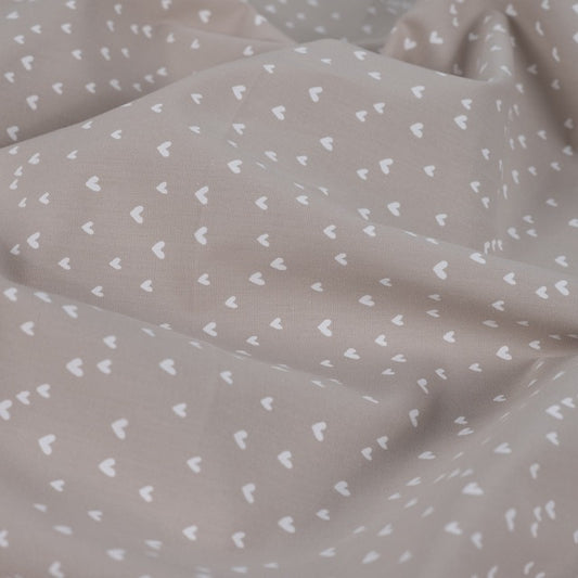 Feines Herzchenmuster auf Baumwoll-Popeline „Mini Heart“