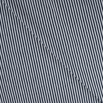 Jersey mit schmalen 3 mm Streifen in Blau-Weiß