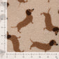 Teddy Jacquard mit braunen Dackeln auf cremefarbenem Grund