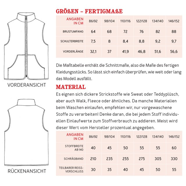 RONI kuschelige Weste mit Kragen | Papierschnitt
