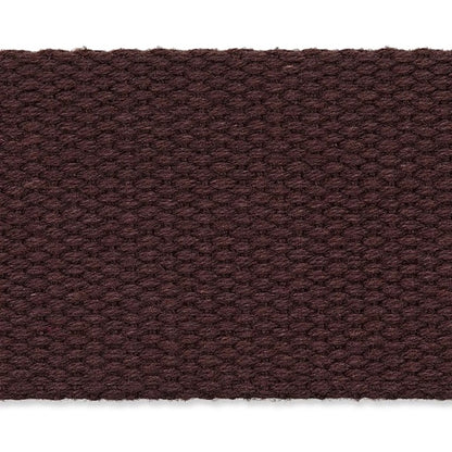 Braunes Baumwoll-Taschengurtband 40 mm breit mit stabiler Webstruktur für Schultertaschen und Rucksäcke.