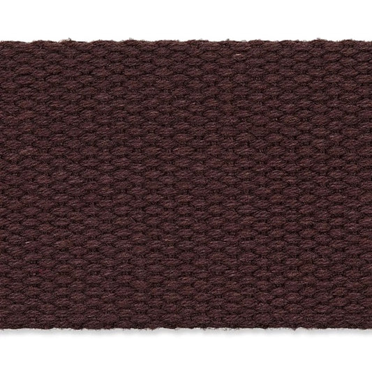 Braunes Baumwoll-Taschengurtband 40 mm breit mit stabiler Webstruktur für Schultertaschen und Rucksäcke.