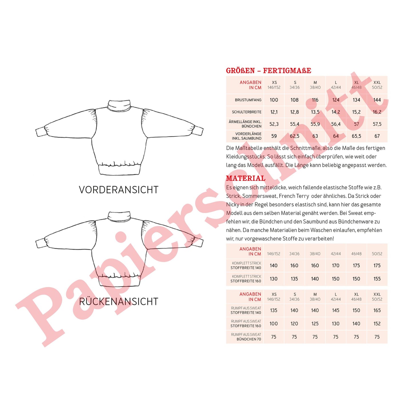 FRAU OKE Pullover | Papierschnitt