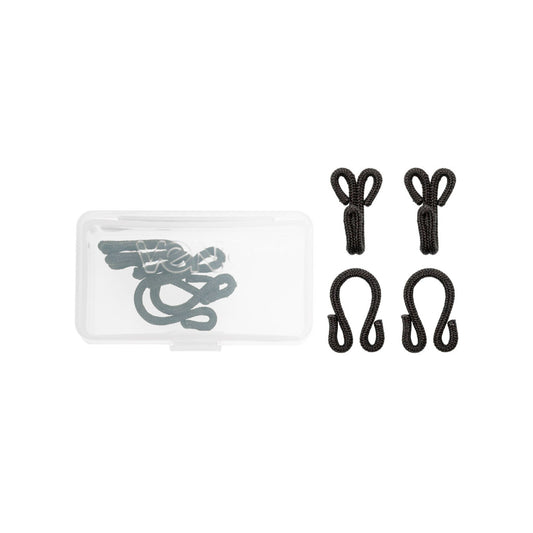 Veno Pelzhaken – 4 Stück, Farbe schwarz – stabile & dezente Verschlüsse für Mäntel, Jacken und Westen.