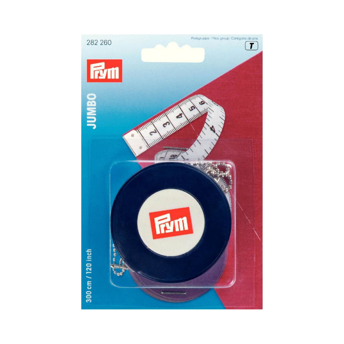 Jumbo-Maßband 3 m mit automatischem Einzug, Zentimeter- und Inch-Skalierung