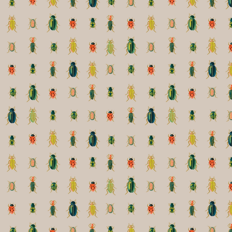 Rufle Paper Curio Beetles & Bugs Baumwollstoff