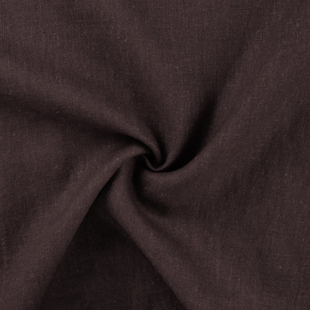 Leinen „Fabrizio“ – 230 g/m², fein strukturiertes einfarbiges Leinen in der Farbe dunkelbraun
