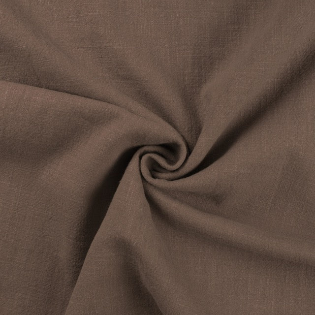 Ramie Stone Washed Linen – Oberfläche und Struktur - dusty brown