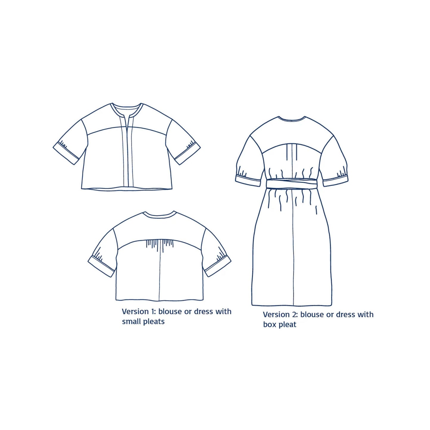 Papierschnittmuster Bluse und Kleid Lori