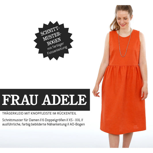 Papierschnittmuster einfaches Kleid aus Leinen oder Musselin Frau Adele