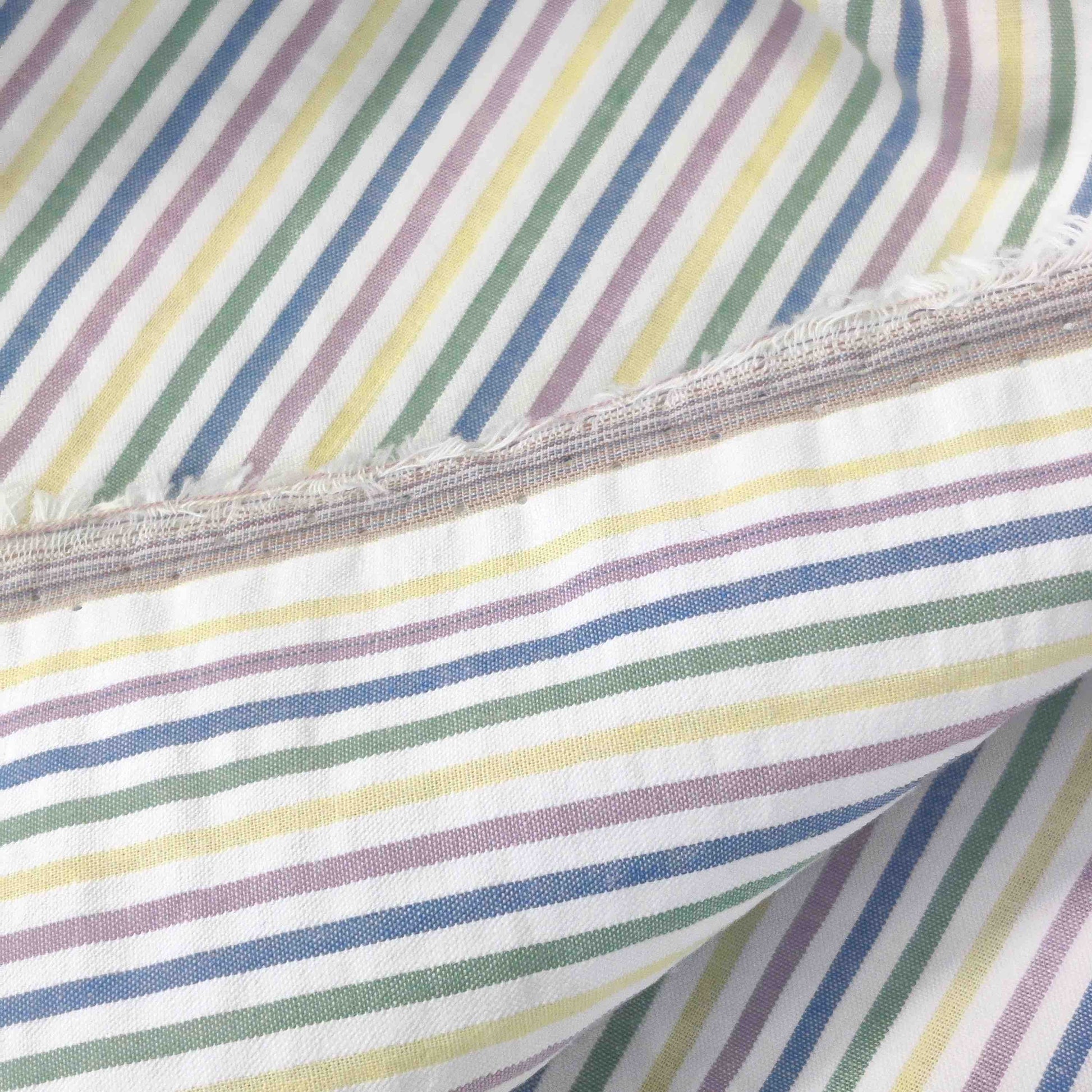 Seersucker Baumwollstoff mit schmalen Streifen – strukturierter Baumwollstoff