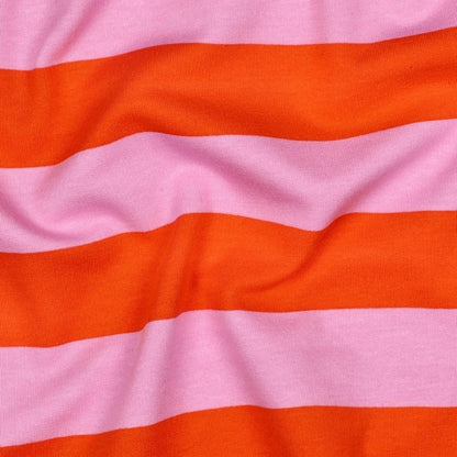 Softsweat mit Streifen in Rosa und Orange
