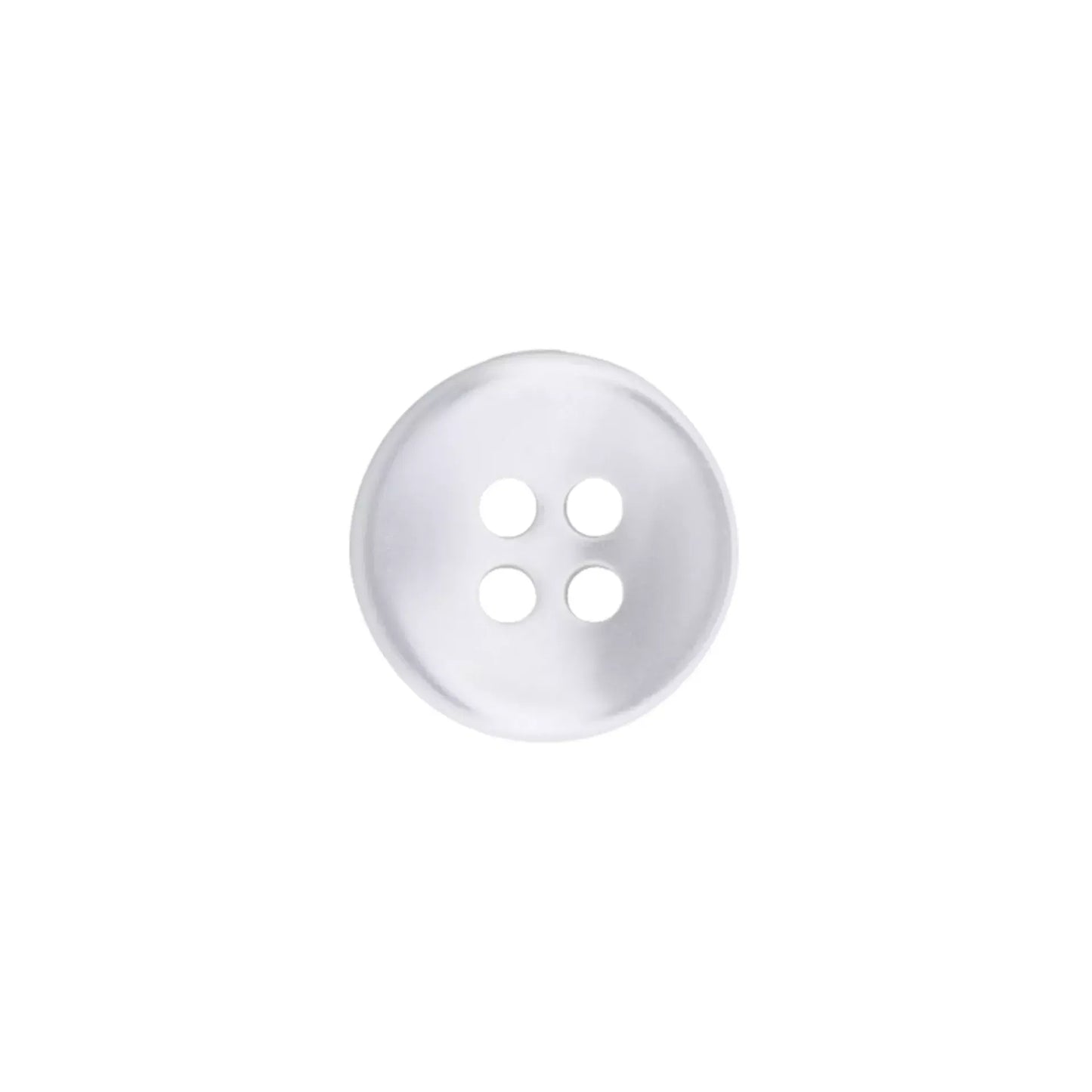 Runder Polyesterknopf 10 mm mit 4-Loch-Ausführung für Hemden und Kinderkleidung.