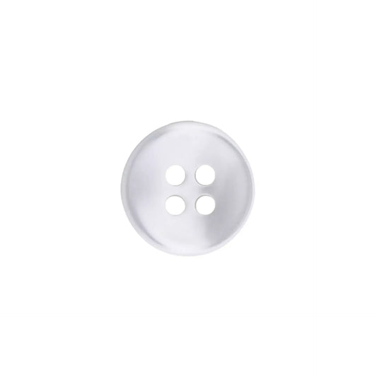 Runder Polyesterknopf 10 mm mit 4-Loch-Ausführung für Hemden und Kinderkleidung.