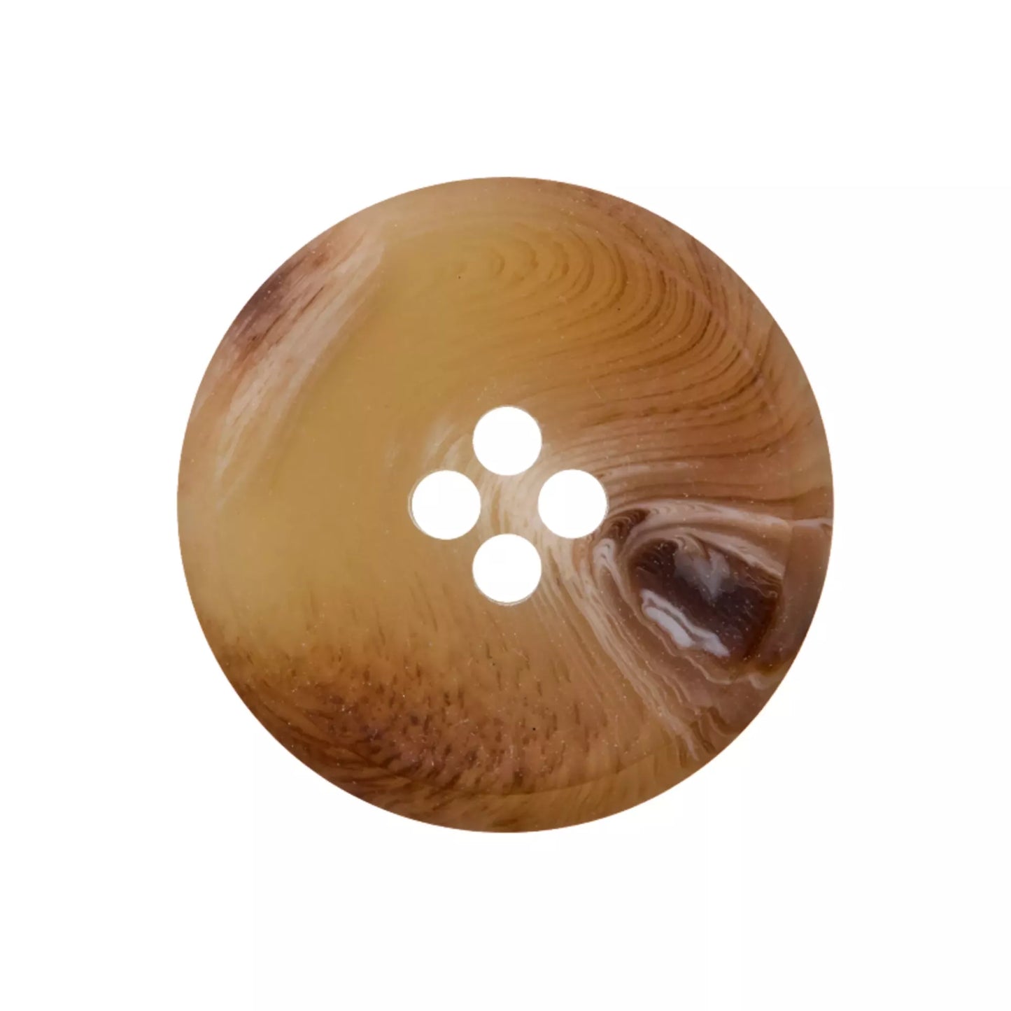 Prym Kunststoffknopf – 4-Loch, rund, creme/beige/braun (15–25 mm)