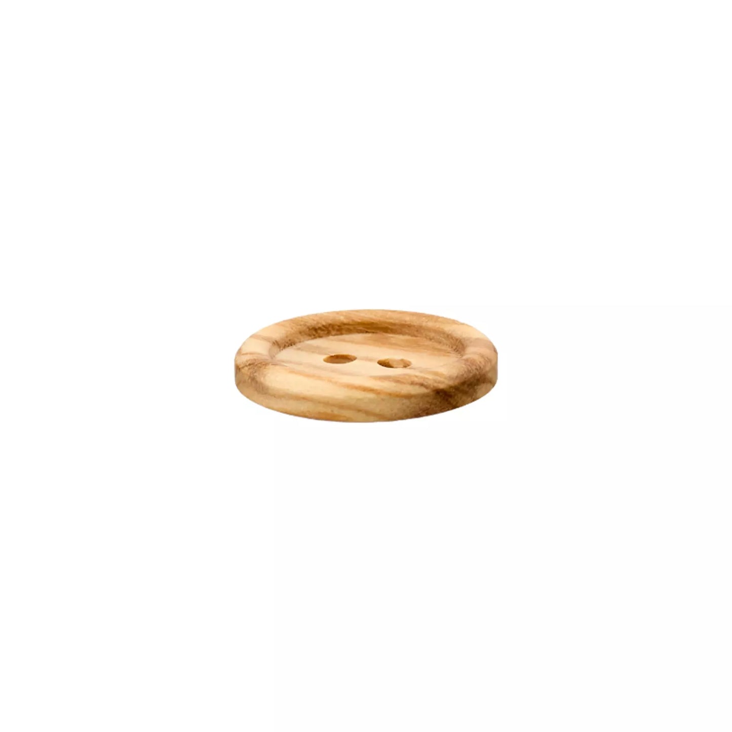 Prym Holzknopf mit Rand – 2-Loch, 18 mm & 23 mm, naturfarben