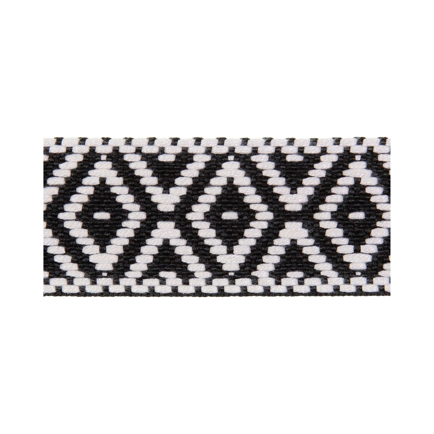 Veno Gurtband Ethno-Muster – gewebt, Schwarz-Weiß 40 mm