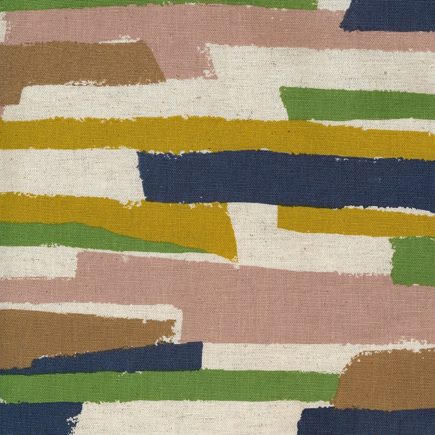 Art Genome Stripes Baumwoll Leinen Canvas von Kokka mit grafischem Streifenmuster