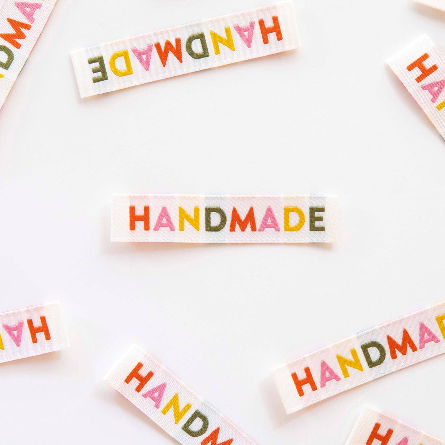 Gewebte Nähetiketten - "handmade" pastell
