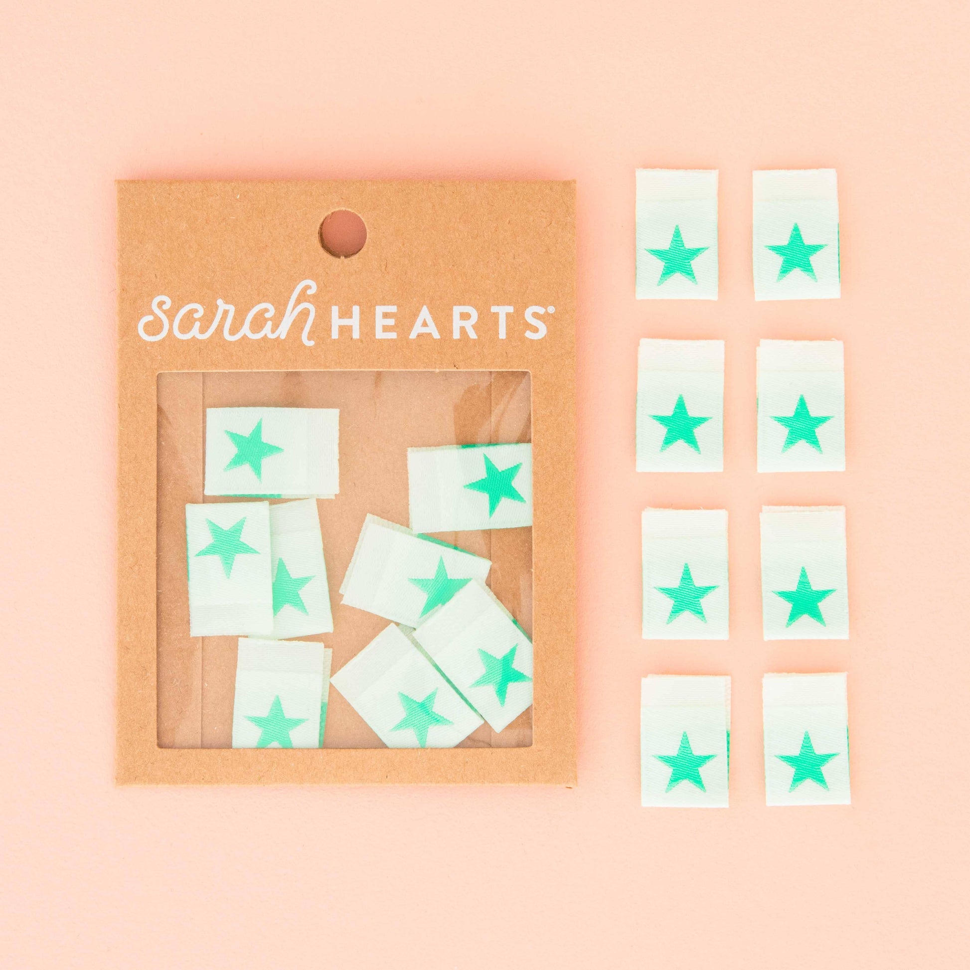 Mintgrüne Stern-Webetiketten von Sarah Hearts
