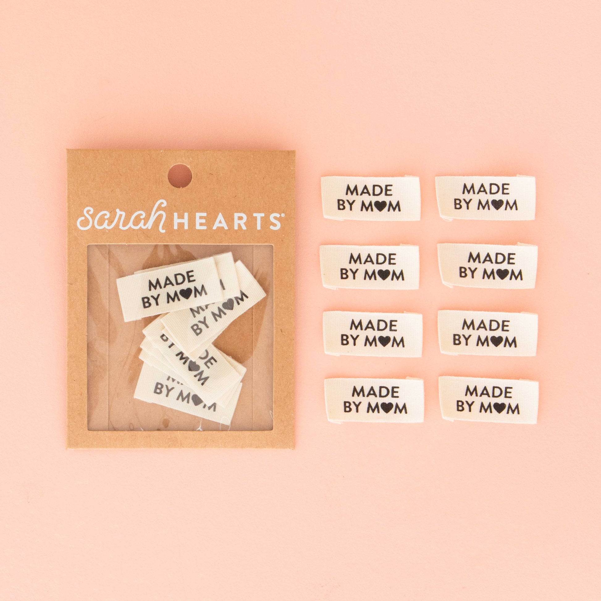 „Made by Mom“ Etiketten aus Bio-Baumwolle von Sarah Hearts