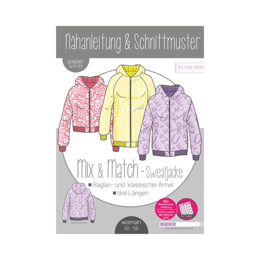 Schnittmuster Mix & Match Damen Sweatjacke