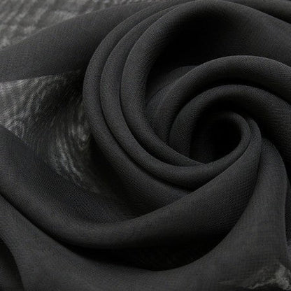 Chiffon Uni schwarz aus Polyester – leicht & transparent