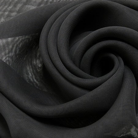 Chiffon Uni schwarz aus Polyester – leicht & transparent