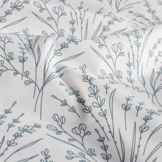 Baumwoll-Popeline Blumen – Offwhite