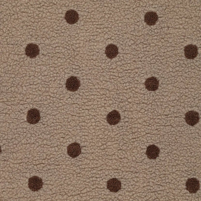 Teddystoff mit gestickten Punkten – taupe / braun