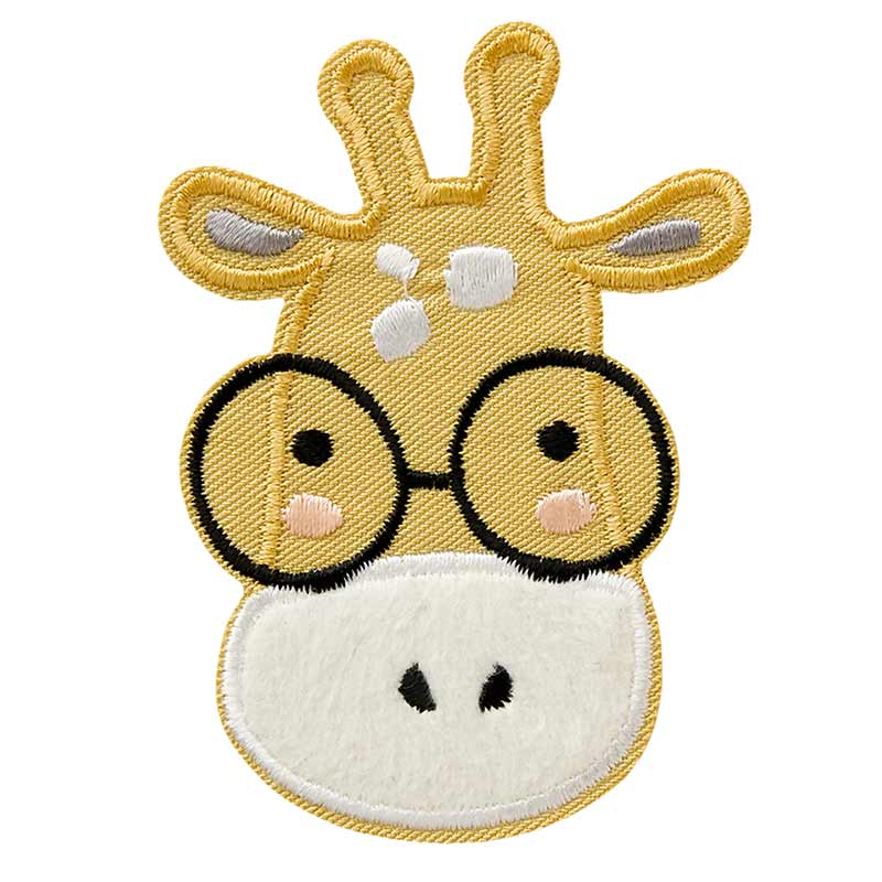 Bügelbild / Aufnäher Giraffe mit Brille