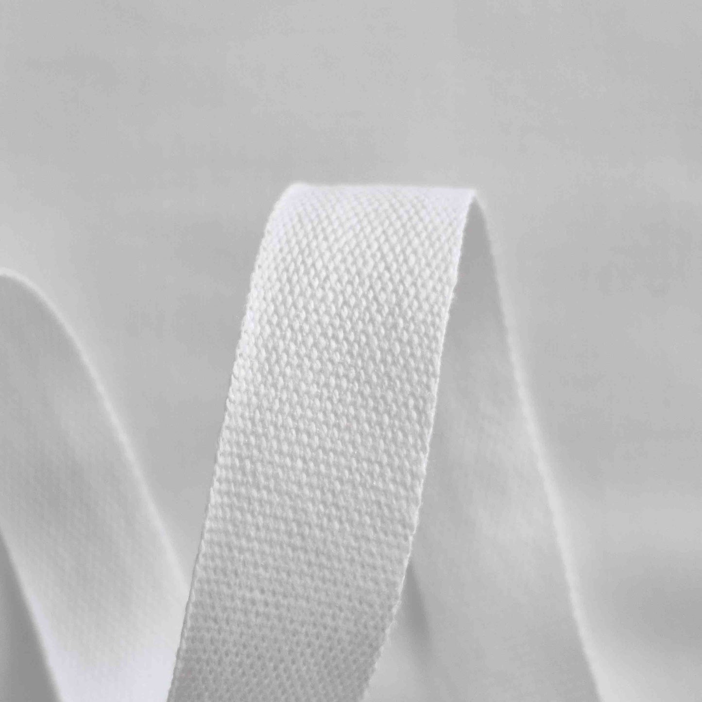 Baumwollband uni 15 mm weiß